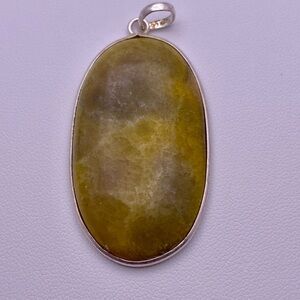 Bumblebee Jasper Pendant Sterling Silver 2” New